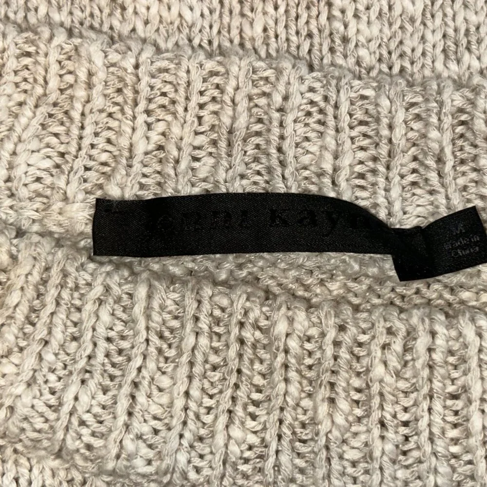 Jenni Kanye Cotton Linen Oversized Crew Neck, Oatmeal, Size Medium, Ladies - Picture 7 of 8